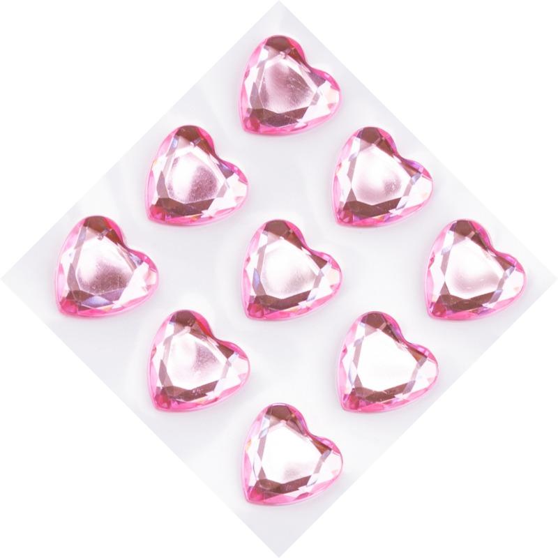 3D Acrylic Diamond Crystal Stickers Love Heart Face Gems Stickers for Party Show DIY Crystal Rhinestone Temporary Tattoos 4/18mm