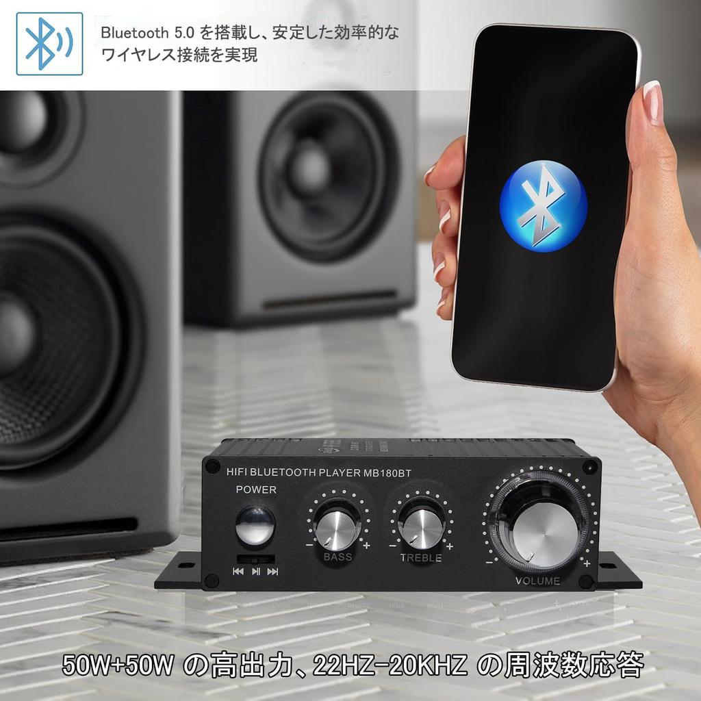 Power Amplifier Bluetooth Amplifier Stereo Audio Amplifier Karaoke Amplifier High Output 100W USB Playback High Bass Power Amplifier for Home Radio
