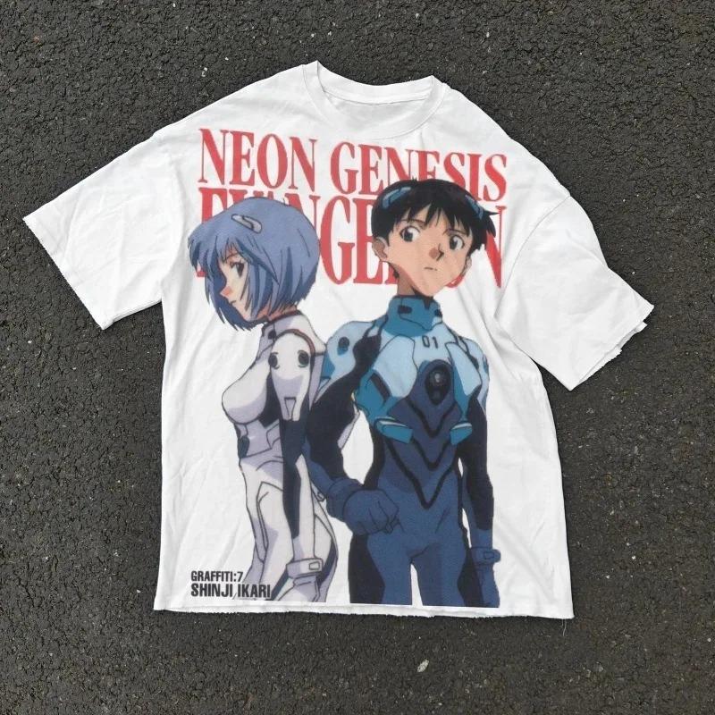 Neon Genesis Evangelion Аянами Рей Аска Классический Стиль Футболка с коротким рукавом 2026 Лето Мужская Женская Хлопковая Футболка Топы
