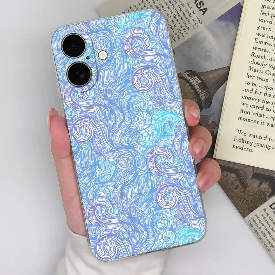 Прозрачный чехол для iPhone 16 Pro Max 16pro 16plus, защитный бампер, чехол для телефона, мягкий, тонкий, силиконовый, TPU, с рисунком в виде граффити, красочный узор для Apple iPhone