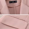 Розовый костюм, женский тонкий пиджак с рукавом три четверти, летний повседневный простой костюм