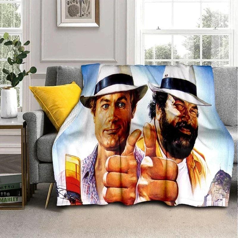 Плед Bud Spencer Terence Hill для дивана, походов, пикника, супермягкое одеяло, модное постельное, теплое фланелевое, подарок на день рождения