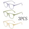 3 шт. Унисекс Квадратная пластиковая оправа Модные прозрачные очки с защитой от синего света Для школьной одежды и аксессуаров.