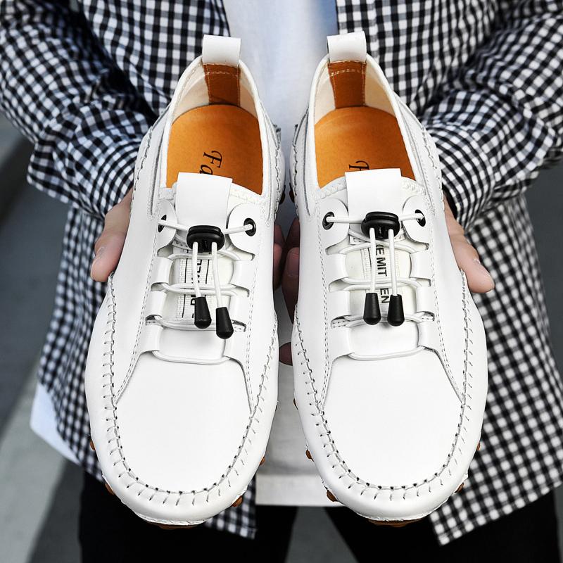 Fashion Men's Casual Sneakers Cow Leather New Driviers Outdoor Shoes Men Loafers Vintage Slip On Designer Flats Leisure Big Size 38-47