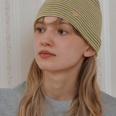 ШАПКА ANOETIC С ПОЛОСКОЙ И ЛОГОТИПОМ, ЗЕЛЕНАЯ