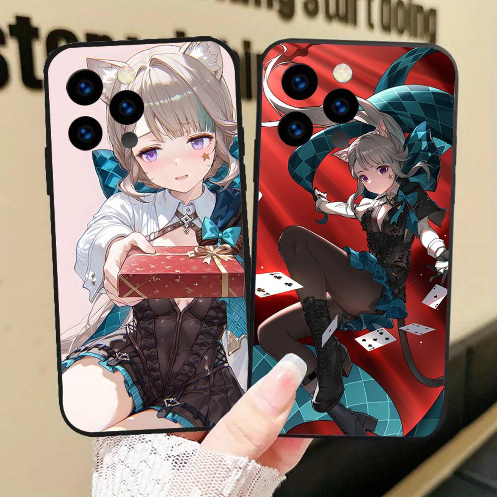 Чехол для телефона Lynette Anime Game Genshin Impact для IPhone 17 Air 16 15 14 13 Pro Max 11 12 Черный силиконовый чехол