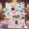 Stylish Graffiti 2D Flat Pattern Flannel Blanket High quality All Seasons Warmth and Comfort Perfect for Christmas Gifts.MMT0918496