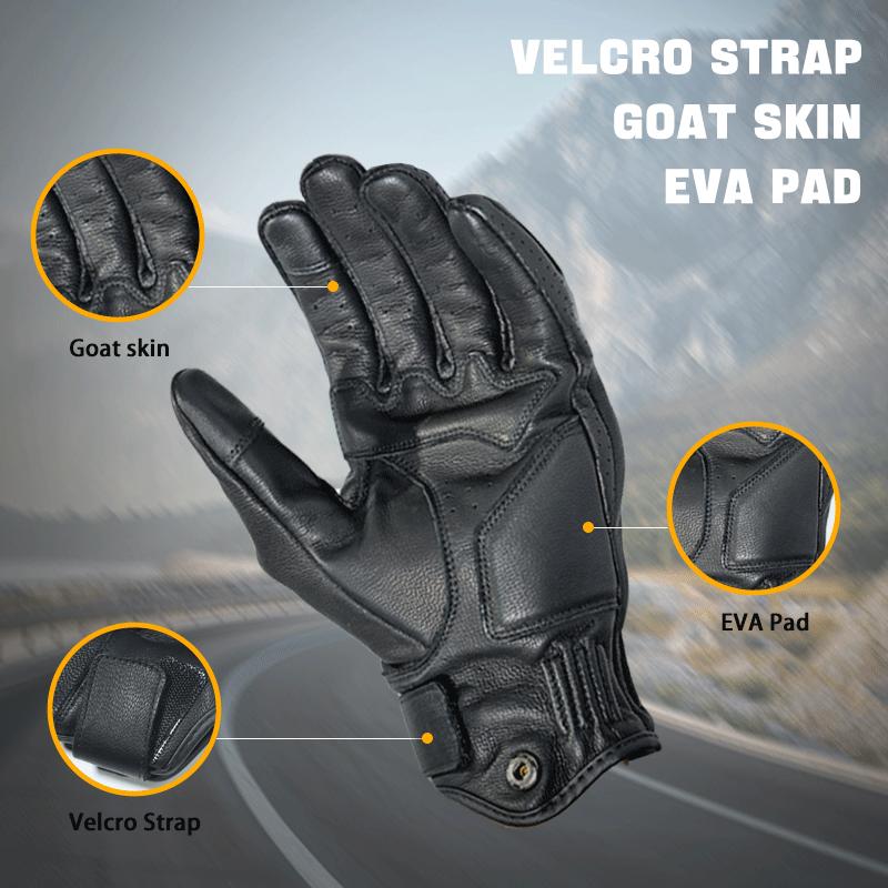 OEM Factory Customizable Goatskin Leather Motorcycle Gloves with Ventilation & Protective Design