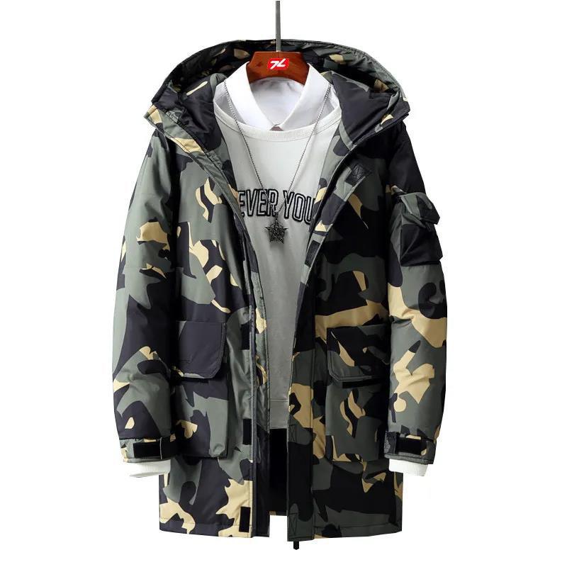 Камуфляжная хлопковая куртка мужская с капюшоном, хлопковая подкладка, зимнее утепленное термопальто, повседневная парка для молодежи