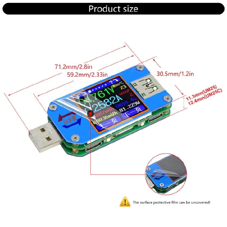 USB 2.0 Tester USB Power Meter 4-24V 5A Voltage Tester Multimeter LCD Screen Display Voltmeter Ammeter Capacity