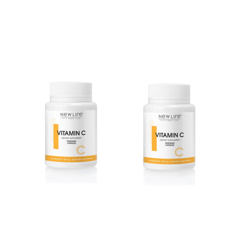 Vitamin C New Life Supplement Dietary 60 Vegetable Capsules