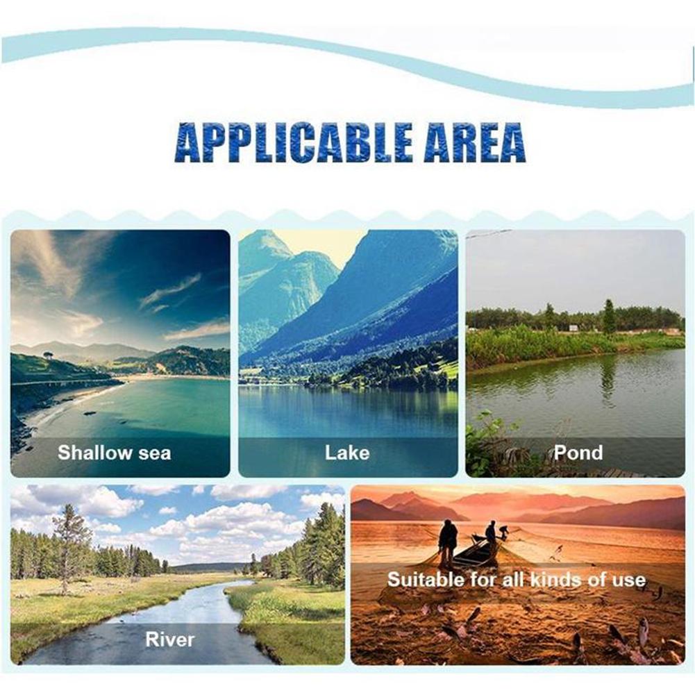 Portable Durable Fish Mesh Net Cast Net Fishing Tackle Accessory with Plate