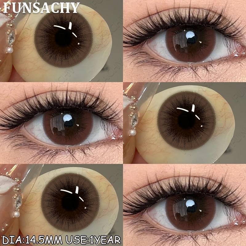 FUNSACHY 1 Pair AUDREY Colored Contact Lenses for Eyes Brown Color Lenses Natural Gray Contacts Koean Softlens Beautiful Pupils