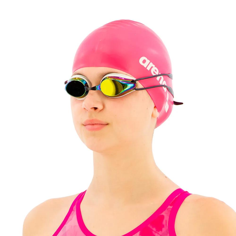 Arena Plastic Swimming Goggles with Mirrored Coating Tracks
