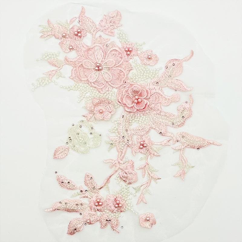 1 шт. кружевная ткань отделка сетчатый воротник для свадебного платья костюмы кружевные цветы нашивка DIY аксессуары 33X26CM