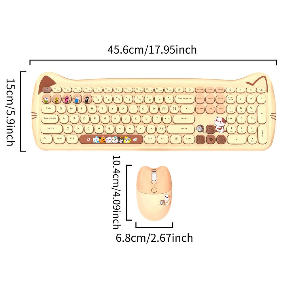 Беспроводная клавиатура и мышь 2.4G, привлекательная офисная клавиатура с привлекательным внешним видом