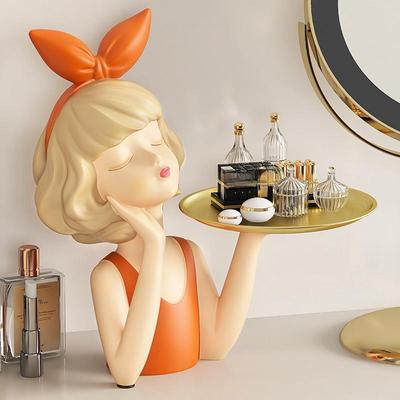 Лоток для ключей Bowknot Girl: Обувница, рабочий стол для гостиной, декор для спальни, мягкие украшения для дома.