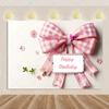 Pink Bow Tie Background Banner Girls Birthday Party Decorations Balloon Flower Photography Backdrop Supplies Photo Shoot Props