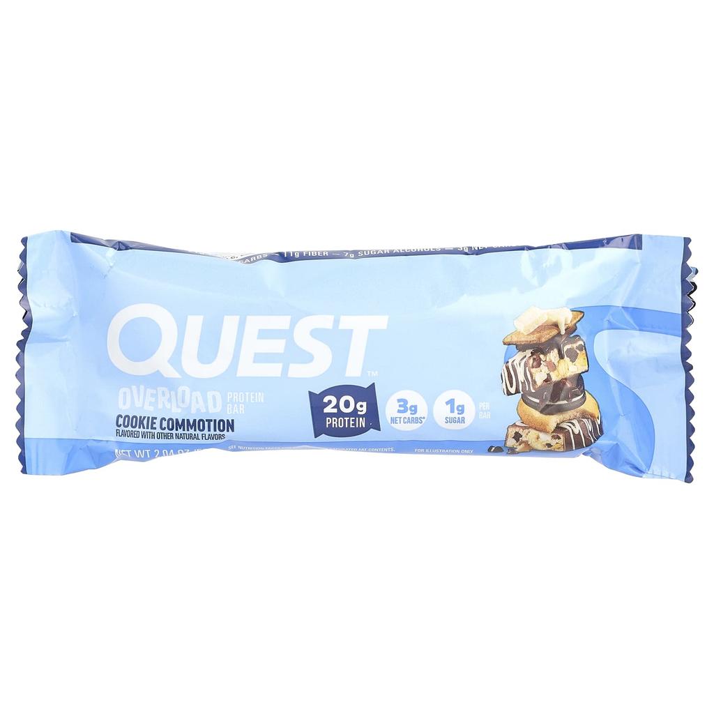 Overload Protein Bar, Cookie Commencement, 12 Bars, 58G (2.04Oz) Each