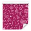 Wallpaper School Supplies Purple for Living Room and Bedroom 50x1000