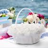 Легкая элегантная свадебная корзина для девочек с цветами и белой атласной корзиной для конфет