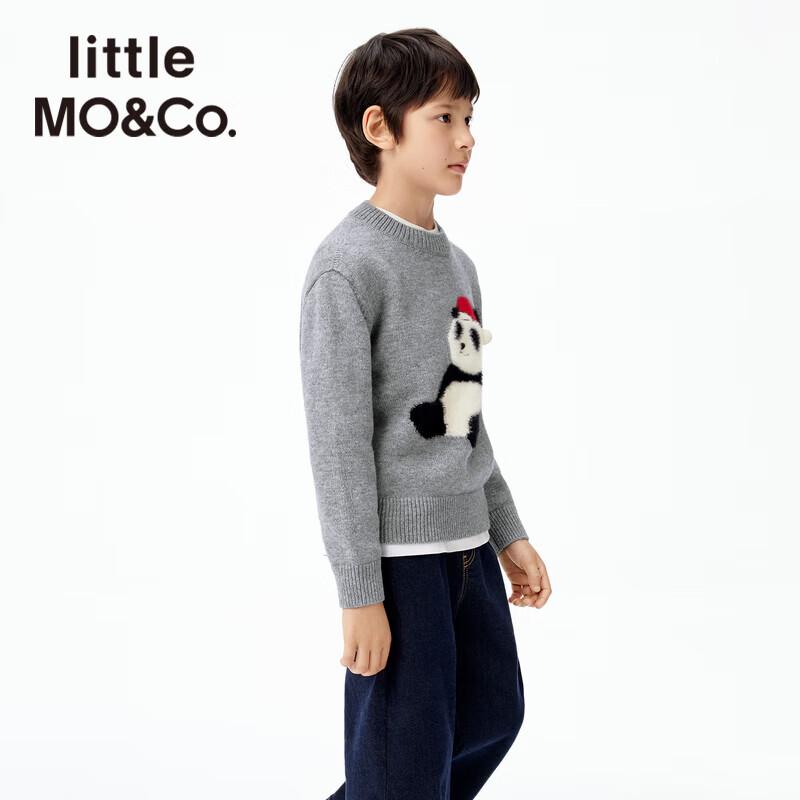 Little MO&Co. Детский свитер с вышивкой панды из смесовой шерсти