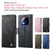 Чехол-кошелек для Xiaomi Redmi Note 14 Pro 4G/ Redmi Note 14 Pro 5G/ Note 14 Pro+ 5G со слотами для карт и подставкой, кожаный чехол с защитой 360°