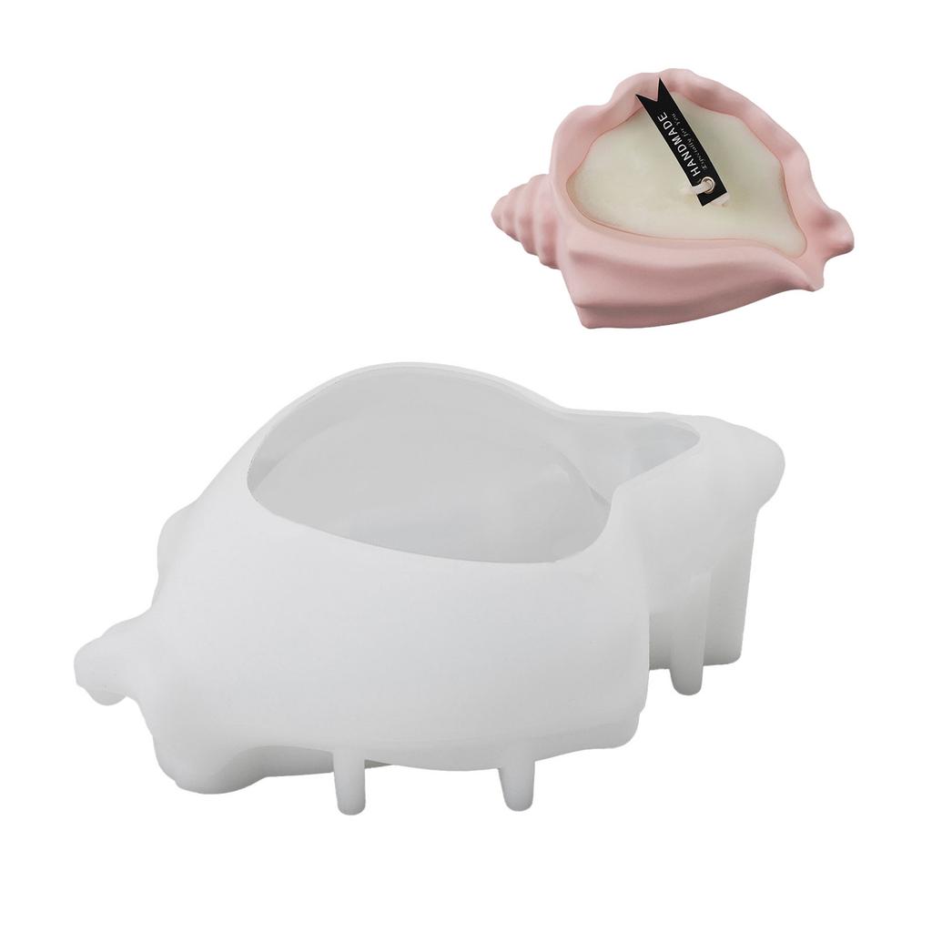 DIY Silicone Mold Realistic Seashells Scented Candle Resin Molds Unique Conch Plaster Ornament Molds Candlestick Molds