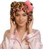 Luxury Leopard Pink Sleep Cap – Satin Lining, Frizz Control, Stretch Fit for Curly Hair