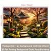 2D printed background banner 1 piece traditional Japanese cherry blossom garden wall covering cloth