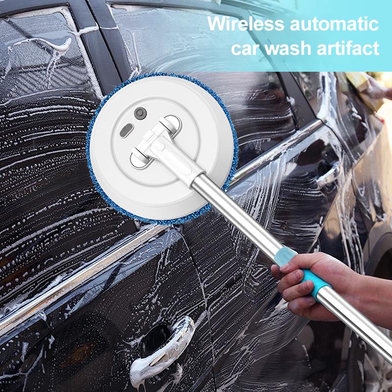 Adjustable Electric Mop Cleaning Machine Round Broom Automatic 2 in 1 Wet & Dry Home Cleaner Car Wireless Spin for Ceiling Door Windows Cleaner