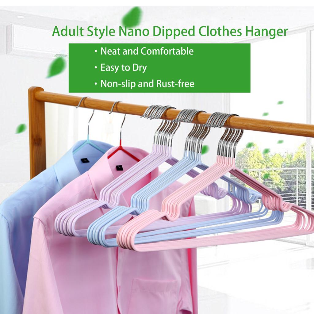 Металлические вешалки, нескользящая металлическая вешалка для сушки одежды с пластиковым покрытием для взрослых, для подвешивания и сушки одежды, 10 шт.