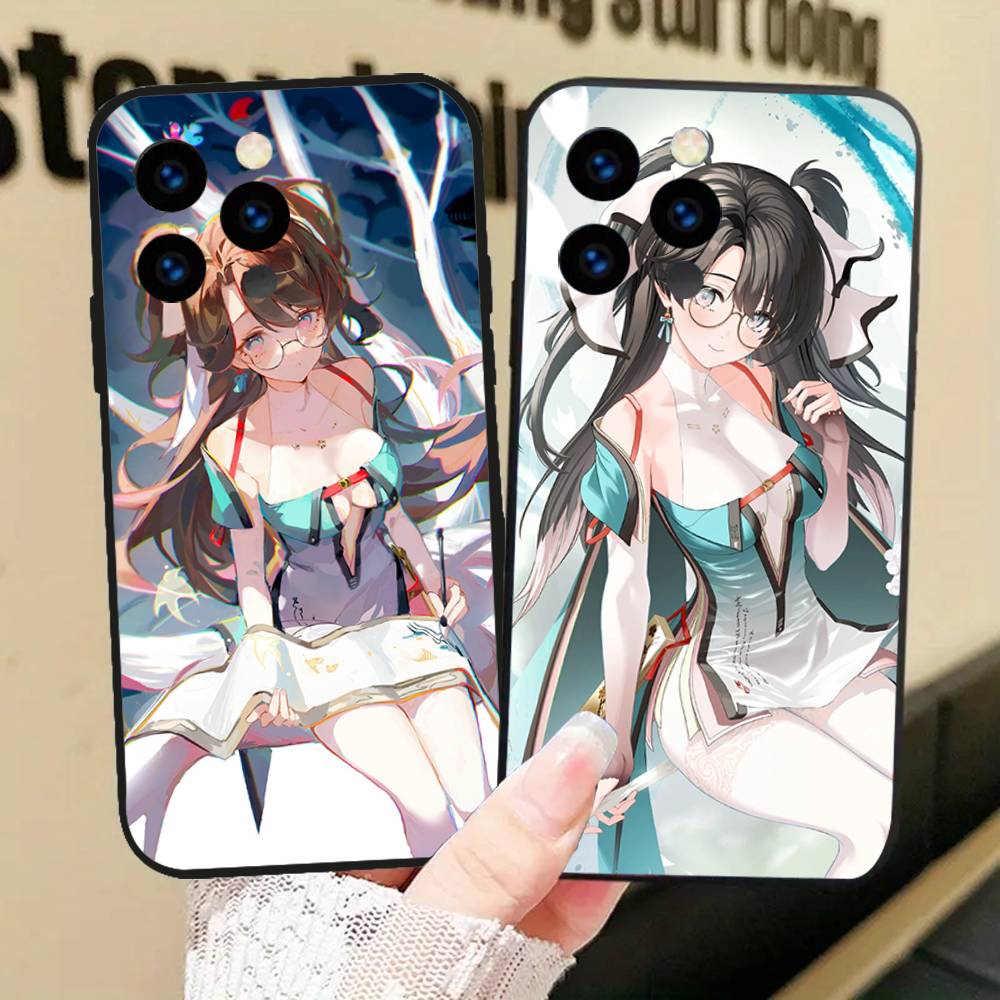Zhezhi Game Wuthering Waves Phone Case For IPhone 17 Air 16 15 14 13 Pro Max 11 12 Black Silicone Cover