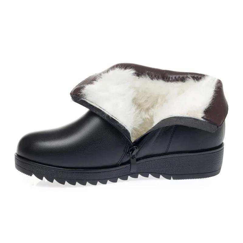 3.5cm Fashion 2025 Comfortable All Match Flat Platform Shoes Short Boots for Women Snow Ankle Boots for Mom Office