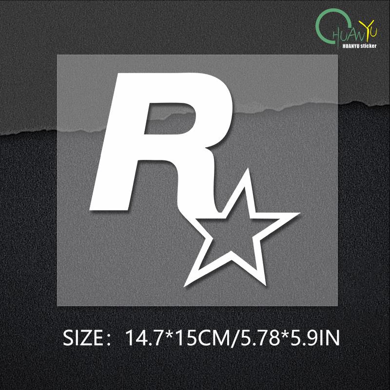 Персонализированная пятиконечная звезда R Star Автомобильный логотип Наклейка на кузов автомобиля Треугольная наклейка на окно Крышка топливного бака Наклейка на автомобиль