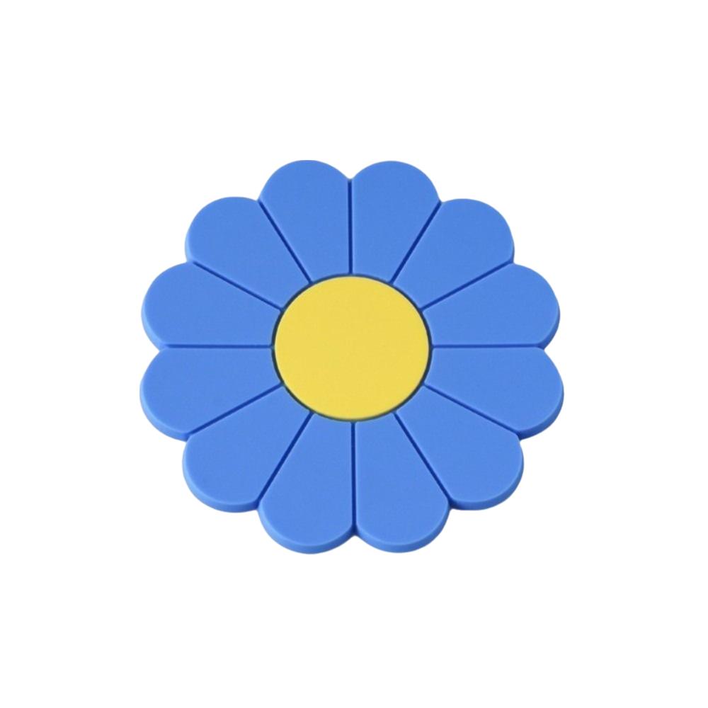 Flower Cup Holder Mat Heat-Resistant Silicone Cup Pad Round Daisy Car Storage Mat Car Interior