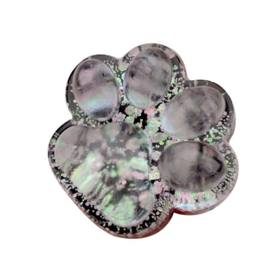 Clear Cat Paw Squeeze Toy Anxiety Stress Relief Glitter Kitten Paw Pinch Sensory Toy Kids Teens Adults Soft Stress Ball Animal Paw Fidget Toy