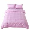 Semi-double 3-piece Bedding Set, Cotton Blend, Solid Color, Includes Duvet Cover, Fitted Sheet, Pillowcases, Washable, Quick-drying, Dust Mite Resista