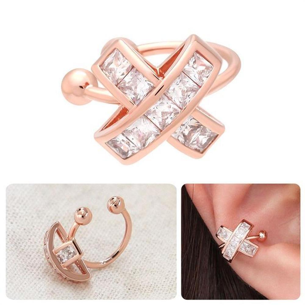 [Onm] Onm 14Kgp Cubic Cross Rose Gold Ring Bracelet Ear Cuff (S9594027)
