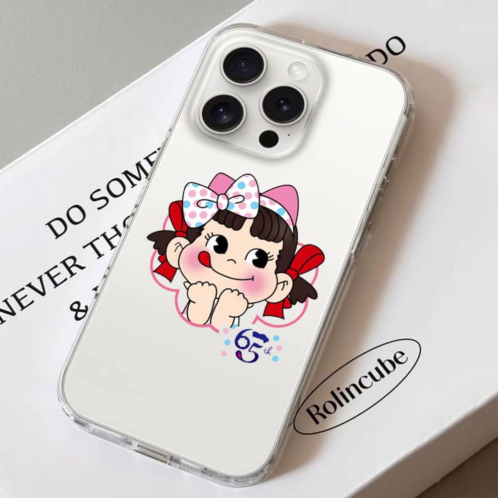 Чехол для телефона Fujiya Milky Peko Chan Для IPhone 17 16 15 11 14 12 13 16 Pro Max X XR XS Max Plus Прозрачный Мягкий Чехол