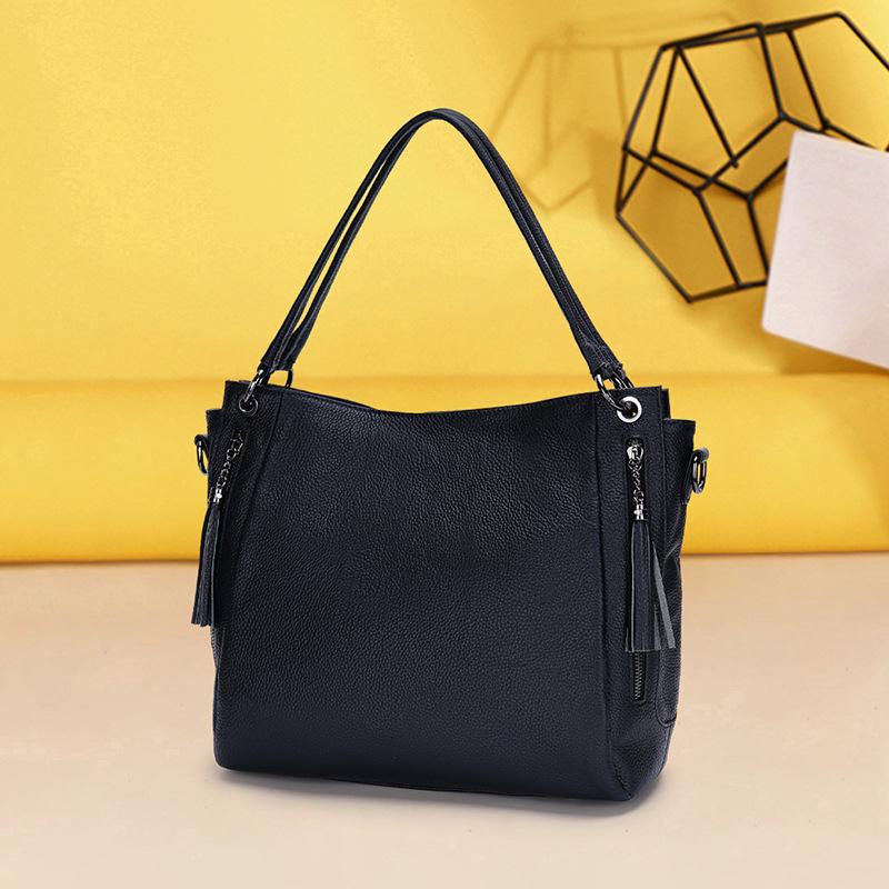 Узор Wind Lychee, первый слой коровьей кожи, большая вместимость, модные складные сумки на одно плечо, эта партия повседневных сумок через подмышку