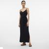 Длинное черное платье с поясом и разрезами Женский VERO MODA