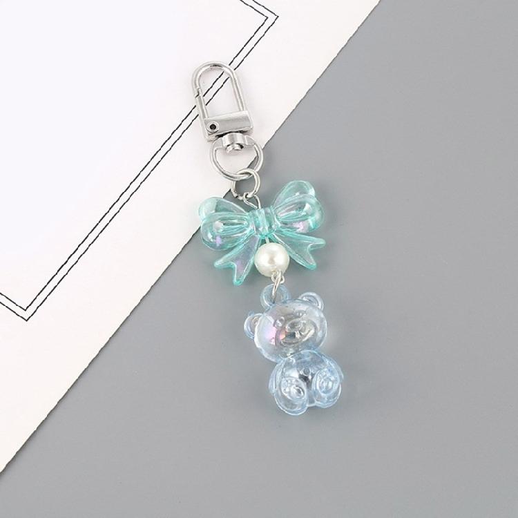Акриловый очаровательный брелок-подвеска в виде медвежонка, привлекательный бантик, держатель для ключей