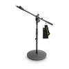 Gravity Microphone Short Round GMS2222B Stand, Boom, Two-Stage Boom, Base, Black,