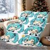 Hatsune Miku Pattern Blanket for Home Decoration, Bed, Sofa, Car Travel, Camping, Suitable for All Seasons, Birthday Christmas Gift