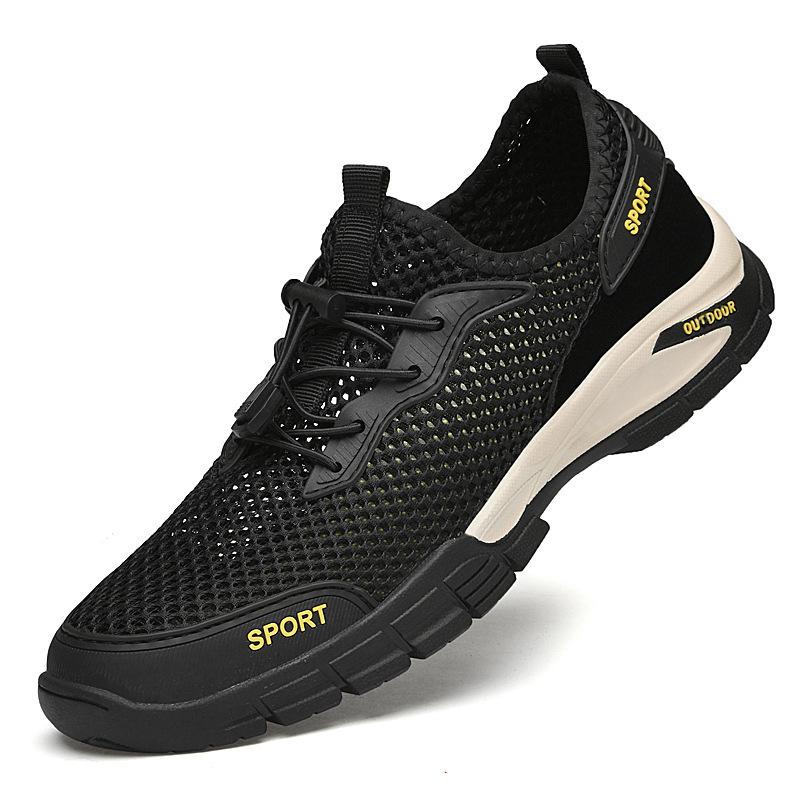 Shoes popular round head men's outdoor mesh cloth shoes sports leisure fashion mountaineering hiking through
