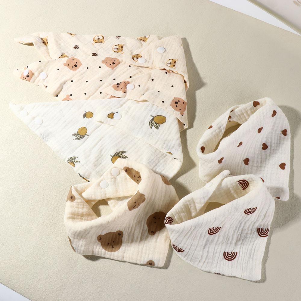 Печать на полотенце для слюны Хлопковые салфетки для отрыжки Регулируемые детские муслиновые нагрудники Нагрудники для кормления