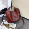 Bag Genuine Leather Women's Handbag Large Capacity Premium Sense Bucket Bag Everything Commuter Soft Bag