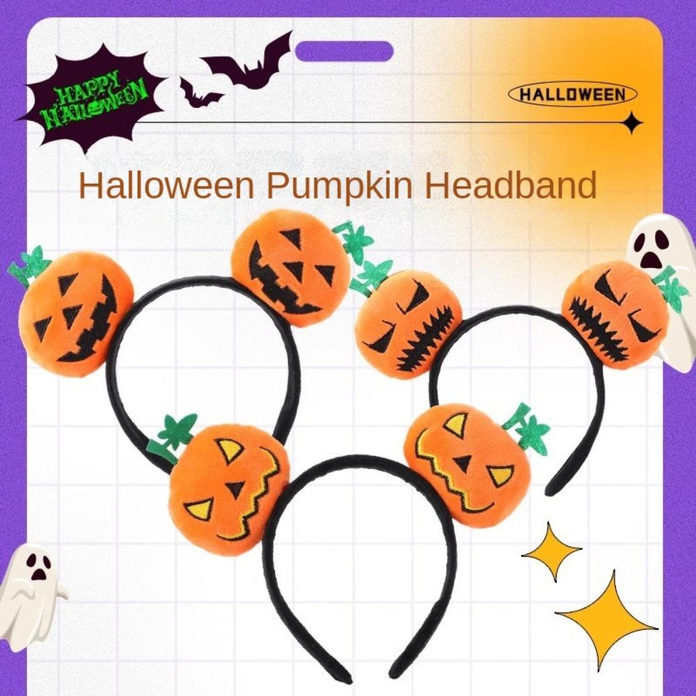 Furry Devil Pumpkin Hair Hoop Cartoon Cosplay Props Soft Halloween headband Party Supplies