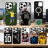 Чехол для телефона F-Football 10 N-Neymar J-jr Для iPhone17,16,15,14,13,12,11 Plus,Pro Магнитный Для Magsafe Беспроводная Зарядка